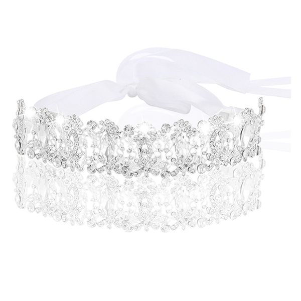 

wedding party 19x3cm tiaras beaded flower leaf headwear of bride crown diamond headwear for bride acting initiation graduation rs-84, White;golden