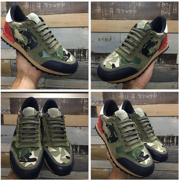 

2019 new fashion genuine leather men luxury shoes designer fashion brand v luxury trainers camouflage man casual shoe, Black