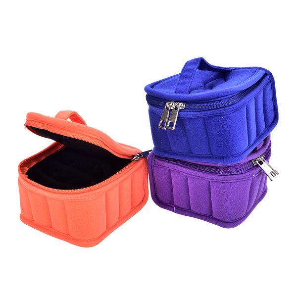 

16bottles essential oil carrying bag for 5ml 10ml 15ml nail polish makeup cosmetic bag traveling double zipper