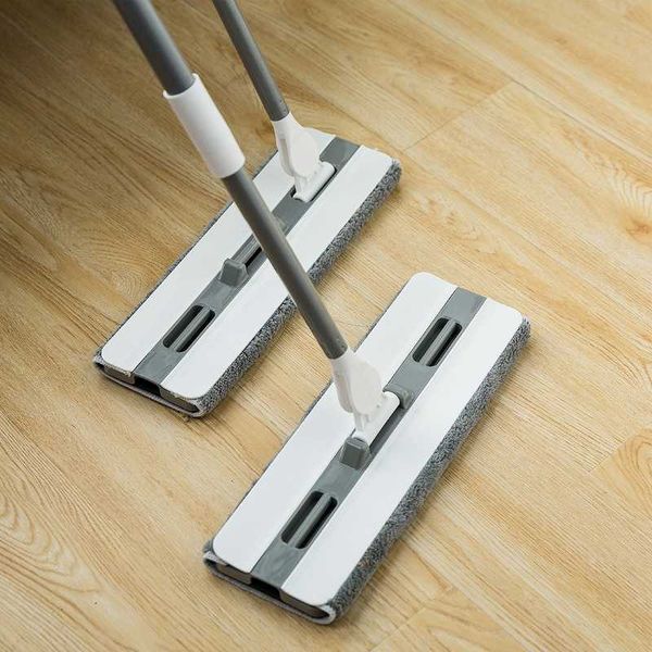 

3 lever floor mop flat mop with adjustable board spin 360 rotating wooden floor household cleaning tool microfiber pad