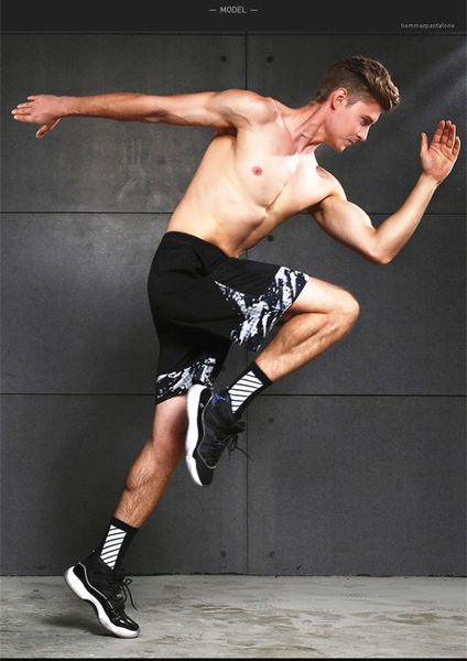 

shorts casual running jogging elastic waist sports shorts athletic breathable loose shorts mens knee length basketball, White;black