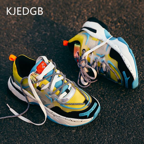 

kjedgb trend men's casual shoes outdoor street sneakers men fashion mixed colors zapatos de hombre thick-soled platform shoes, Black