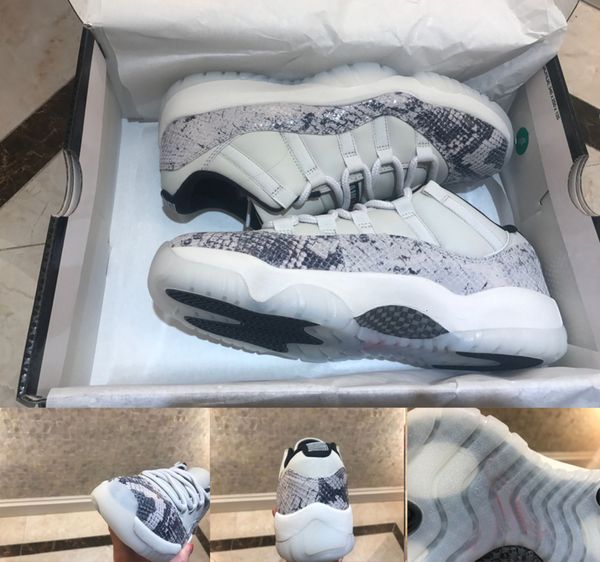 

2020 11 low snake light bone snakeskin white black smoke grey xi 11s men basketball shoes zapatillas outdoor sports sneakers with box