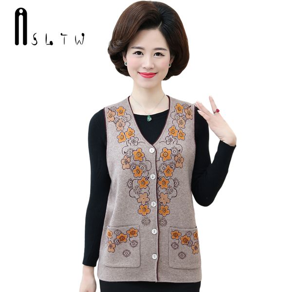 

asltw sleeveless sweater vest female cardigan 2017 new plus size v neck floral knitting vest women sweater outwear vests coat, White;black