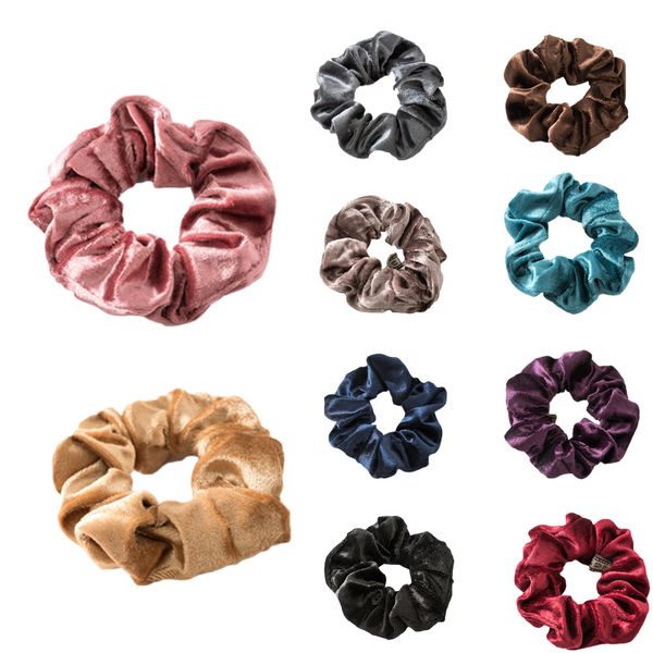 Grosshandel Feste Dame Hair Scrunchies Ring Elastische Haarbander Reine Farbe Bobble Sports Dance Velvet Soft Charming Scrunchie Hairband Von