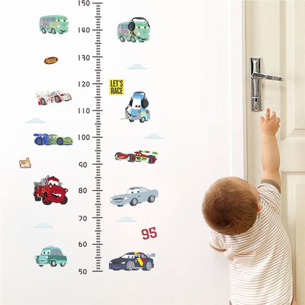 

cartoon car wall stickers for kids room height measure boy bedroom decoration growth chart mural art decals boy's room deco
