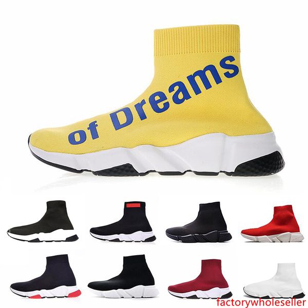 

new speed trainer luxury of dreams designer casual sock shoes black red triple black fashion socks sneaker outdoor socks shoe 36-45