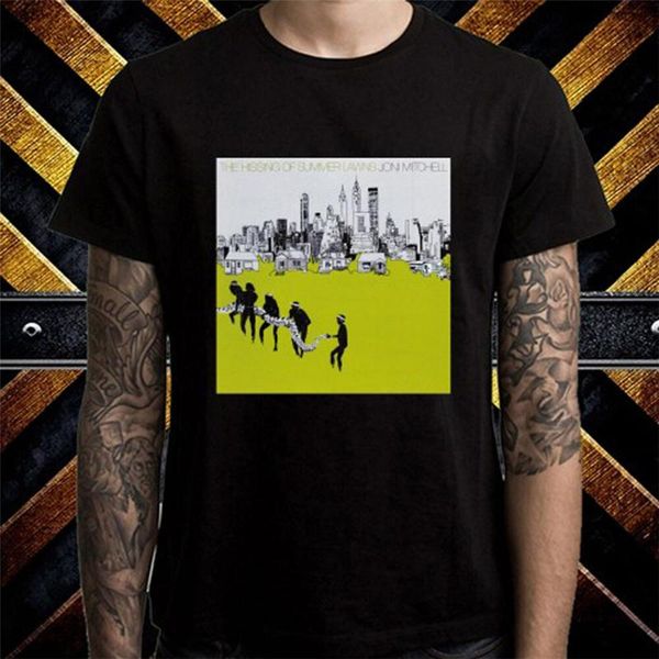 

новый джони митчелл шипение летних газонов мужская черная футболка размер s-3xl брендовая одежда футболка, White;black