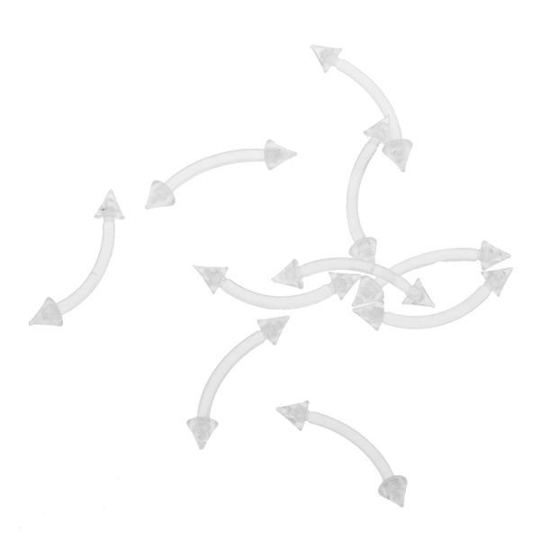 

10pcs clear acrylic 18g curved barbell bars ear eyebrow ring body piercing, Slivery;golden