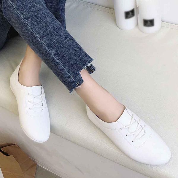 

women shoes quality pu leather slip on comfort shoe lace-up flat shoes loafers 2019 new black white shoe woman zapatos