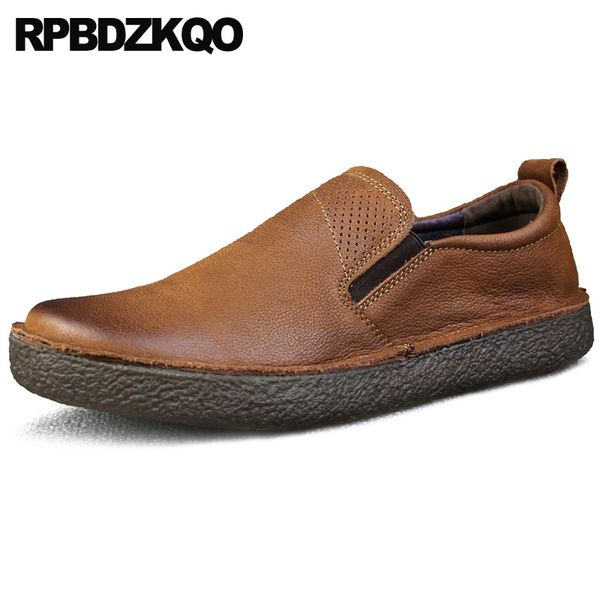 

european italian black spring real leather footwear casual italy men brown genuine shoes slip on comfort