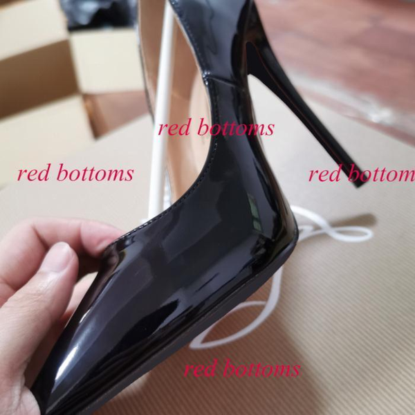 

fashion luxury designer women shoes red bottoms bottom high heels 8cm 10cm 12cm nude black red leather pointed toes pumps dress shoes 278ca#