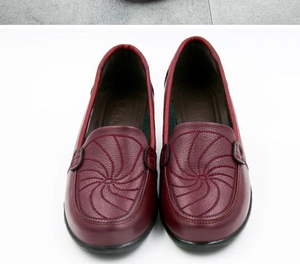 

women's shoes in spring and autumn slope heel round head mother shoes@2027, Black