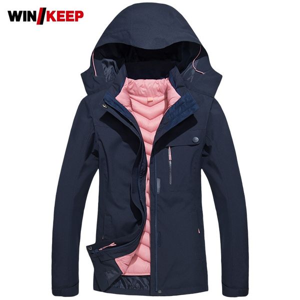 

new mens winter skiing jacket thick two piece coat female snowboarding jacket outdoor camping coat sportswear windbreaker