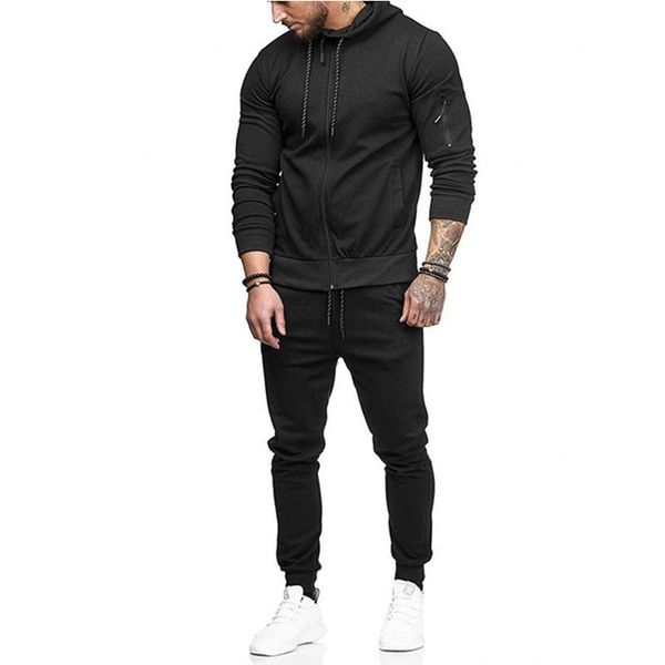 

new busos para hombre sports men's jacket long sleeve survetement homme complet de marque streetwear chandal hombre trainingspak, Black