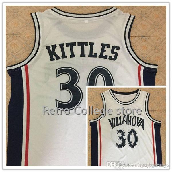 

#30 kerry kittles villanova wildcats basketball jersey all size embroidery stitched customize any name and name xs-6xl vest jerseys, Black;blue