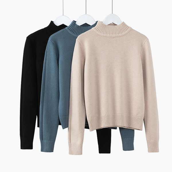 

gkfnmt turtleneck women sweater winter warm female jumper thick christmas sweaters ribbed knitted pullover pull hiver femme, White;black
