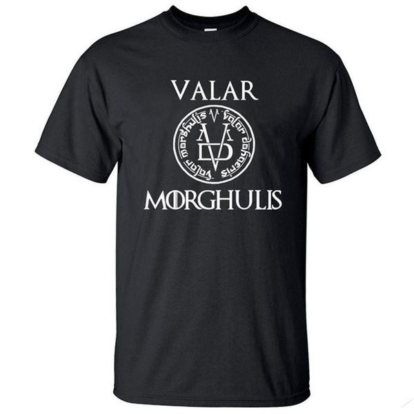 

summer tshirt men valar morgulis all men must die valyrian game t shirts casual mens tees newest, White;black