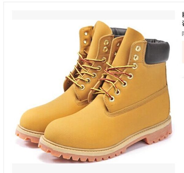 

genuine leather mens martin boots classic high waterproof lace up shoes women autumn winter single leather fashion boots wholesale, Black