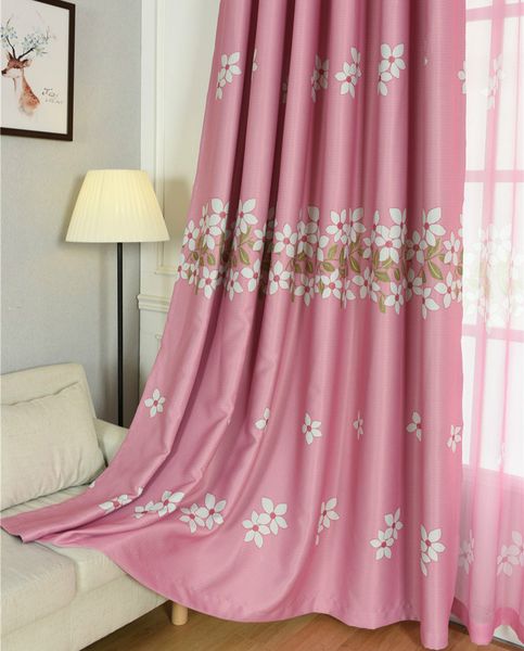 

pastoral blackout curtains peach flower window curtains for living room bedroom balcony