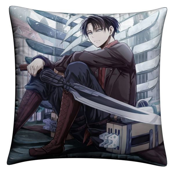 

japanese anime pillowcase attack on titan eren mikasa ackerman levi pillow cover pillow case ing