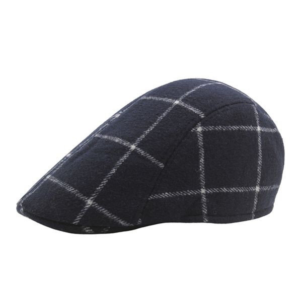

fashion artist flat cap vintage wool plaid berets french hat for women men england british woolen cabbie hats beret gorro, Blue;gray