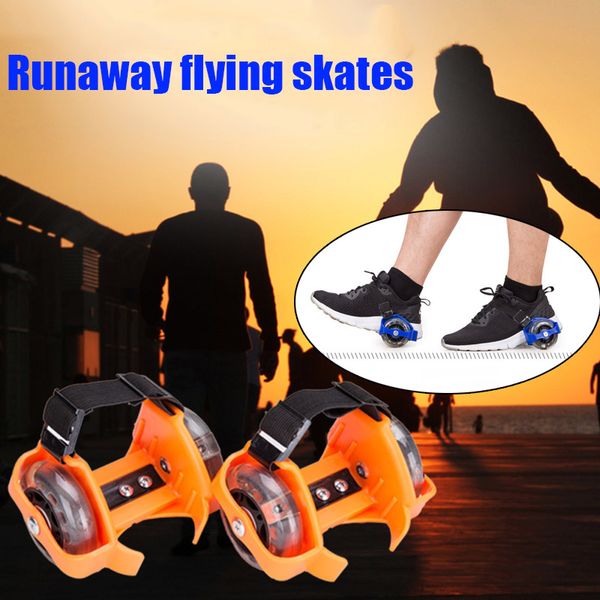 

1 pair flashing roller skating shoes whirlwind pulley flash wheel heel roller xr-hot
