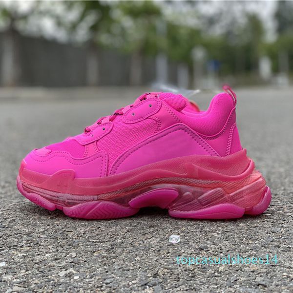 

2020 luxury paris triple s 17fw dad run shoes pink crystal 2019 fashion brand designer mens women casual clunky sneakers t14, Black