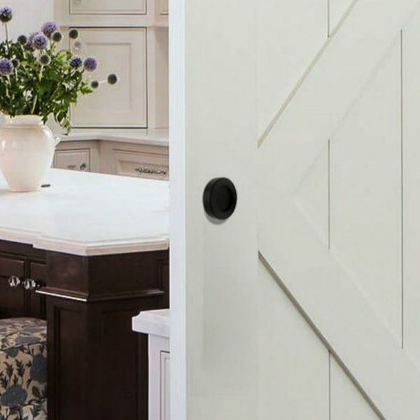 2019 Vintage Rustic Black Steel Round Barn Door Knob Sliding