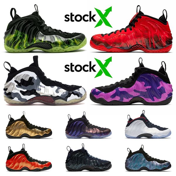 

air foamposite penny hardaway shoes mens basketball shoes green red camo white purple jumpman trainers sneakers size 7-13, White;red