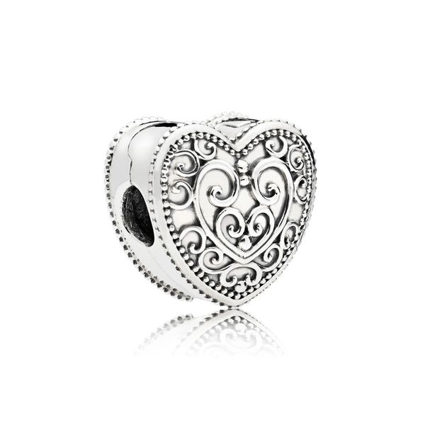 

new 100% 925 sterling silver 1:1 genuine gem 797024 enchanted heart clip charm fit diy bracelet original women wedding vintage gift, Black