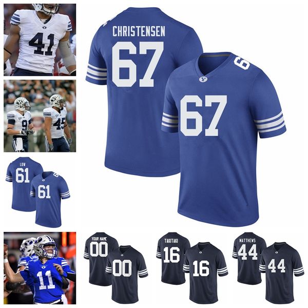 

byu cougars jerseys matt bushman jersey matt hadley tanner mangum squally canada kyle van noy 2020 college football jerseys custom stitched, Black