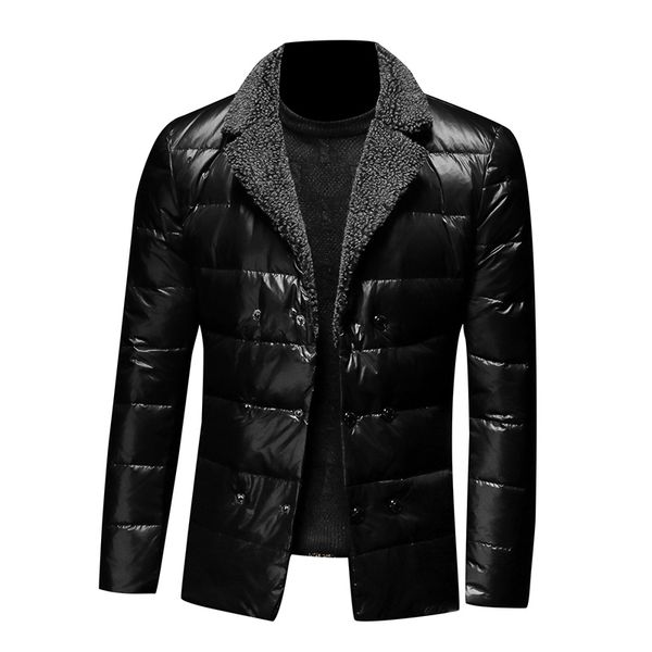 

2019 новые высококачественные длинный случайный пуховика. глянцевая мода пуховик, Black