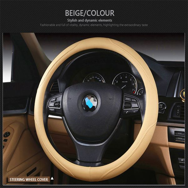 

Leather Steering Wheel Cover for Ford Ranger Mondeo MK4 MK3 MK2 Ecosport Focus 3 2 Steering Wheel Cover Car-Covers Direksiyon Cubre Volante