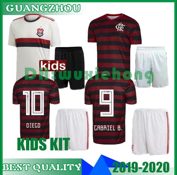 

kids kit 19 20 flamengo jerseys 2019 flemish diego gabriel b.soccer jerseys flamengo home red black sports brazil football shirt away white