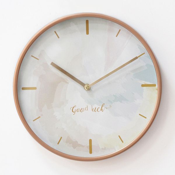 

12-inch creative minimalist clock round wall clock modern design kitchen bedroom study mute decorative quartz