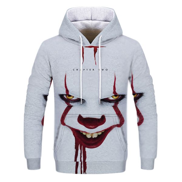 

mens designer clown 3d digital printing sweater with hat, Black