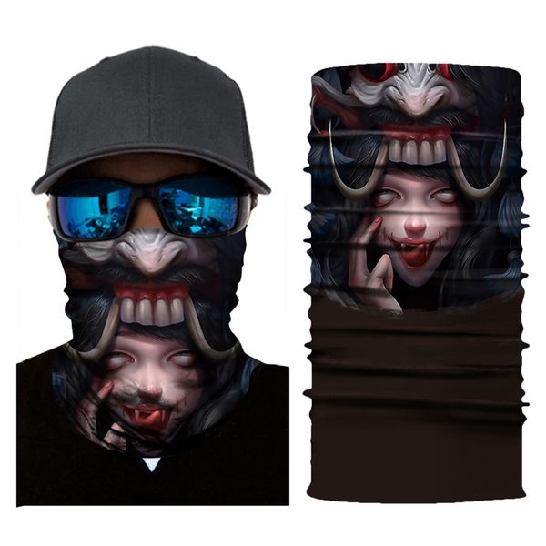

motorcycle mask riding halloween hood collar neck warm hoe skiing balaclava headband scary mask outdoor shade 2019, Black