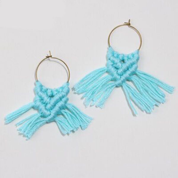 

урожай этнических серег макрама перо fringe boho кисточка серьга невеста подарки женщины ювелирные изделия аксессуары девушка подарок питани, Silver
