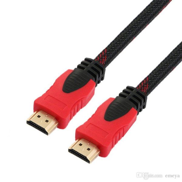 

1.4v high speed hdmi cable gold plated connection with red and black mesh 1080p 1.5m,3m,5m,10m,15m,20m