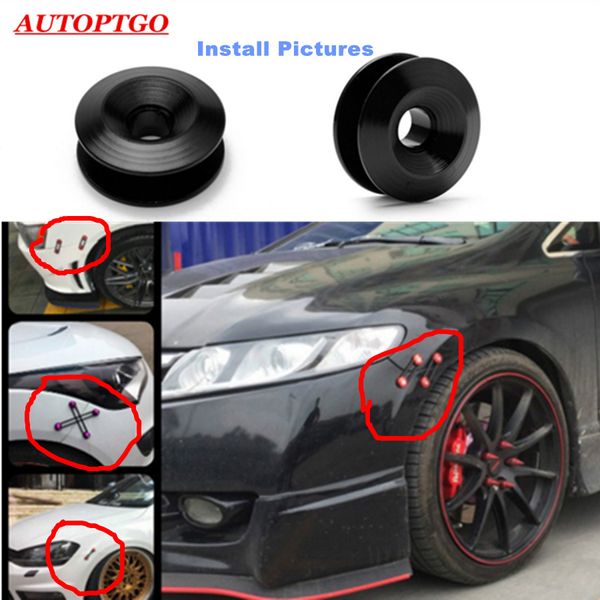 

4x black universal car jdm bumper quick release fastener fender washers trunk latch lid quik released kit