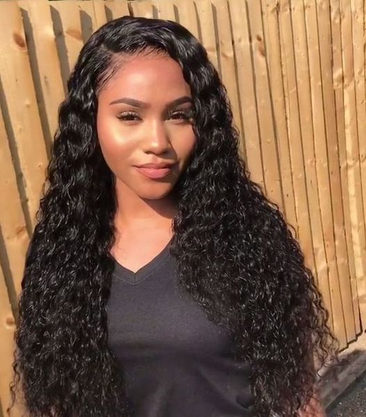 Cambodian Human Hair Natural Color Water Wave Hairstyle 360 Lace Wig With Baby Hair For Black Women Free Shippping Silk Full Lace Wigs Freetress Wigs