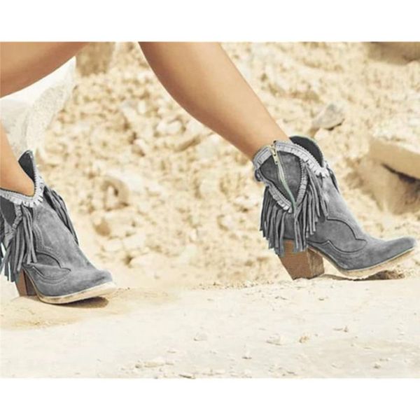 

2020 woman summer shoes boots ankel med square heels round toe fashion casual zip narrow band sewing, Black