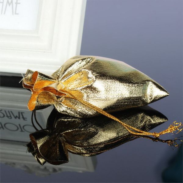 

20pcs gold silver metallic color dragees candy chocolate bag jewelry packaging bag wedding mariage pouches drawstring gift bags