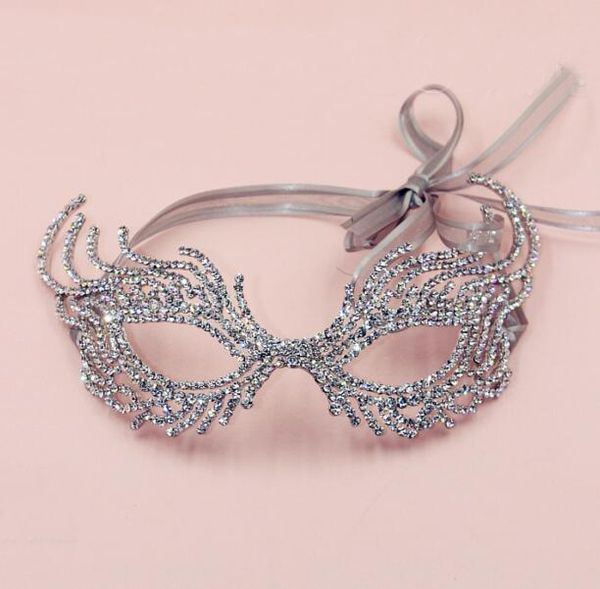 2019 New Arrival Cristal Masquerade Máscara Do Partido Bola de Casamento Mulheres Sexy Eyemask Bola Sparkly Acessórios Favores Presentes de Natal