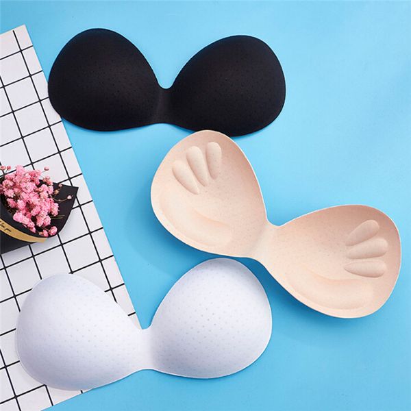 

1 pair women summer swimsuit padding inserts sponge foam bra pads chest cup breast bra bikini insert chest pad, Black;white