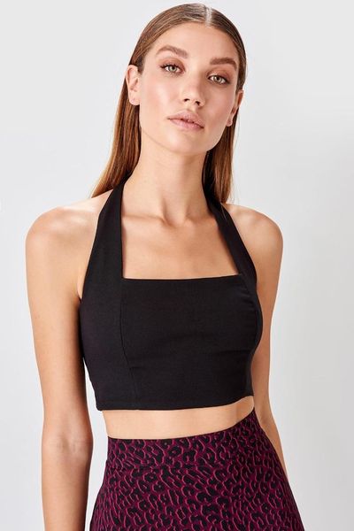 

trendyol black basic bustier twoss19wx0088, Black;white