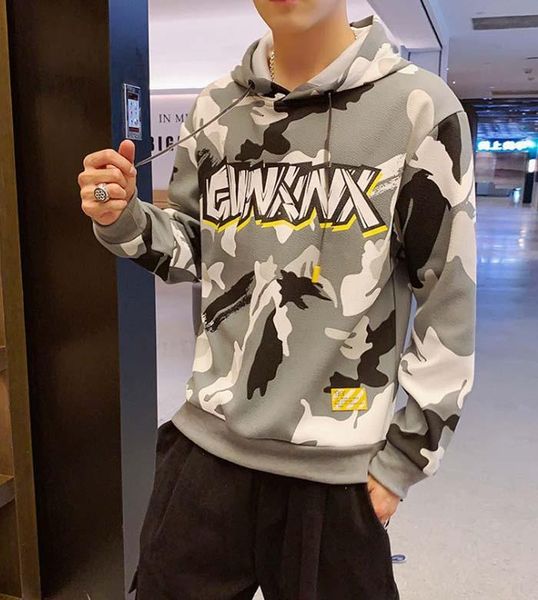 

2020 fashion luxury men's hoodie hip hop print hooded pullover explosion wild casual men's jacket ing, White;black