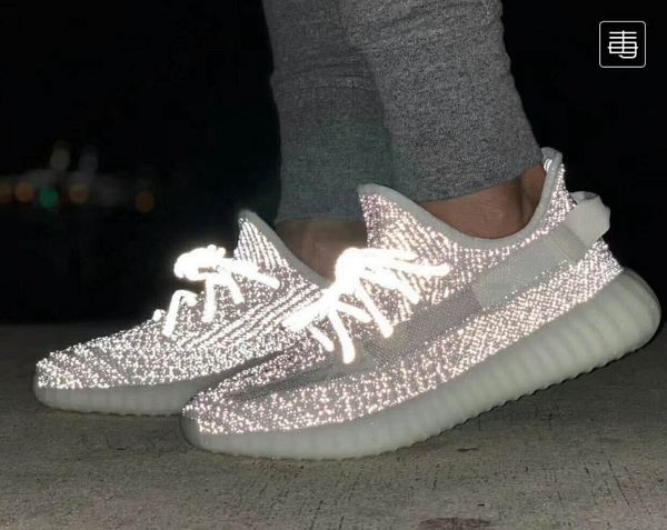 

2020 classic snow kanye west mens shoes women350yeezys womens reflective shoes [with box] d2633, Silver