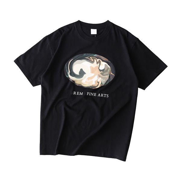 

63 oz s 19ss leda and the swan tee oil painting swan short sleeve t vicinage, Red